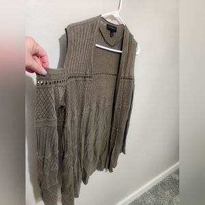 Lane Bryant Cold Shoulder Long Sleeve Cardigan Womens 14/16 Olive Green